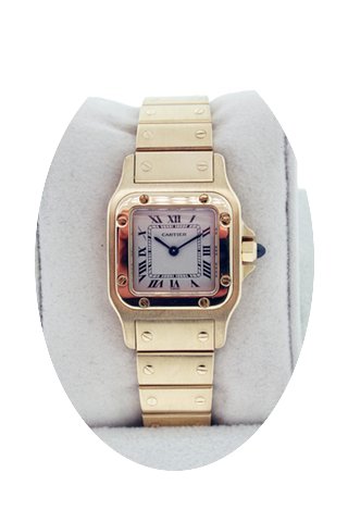 Cartier Santos Ladies 18K Gold Watch...