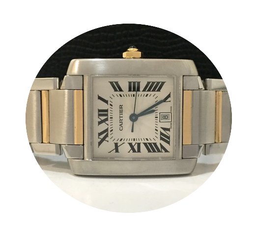 Cartier Tank Franceise Large Ouro e Aço...