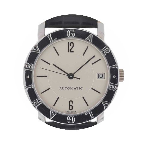 Bulgari Platinum Automatic Leather Brace...