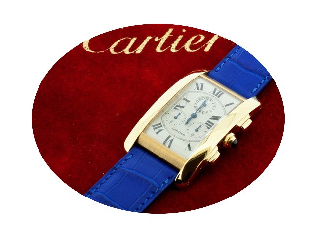 Cartier 18k Gold Tank Americaine Chronof...