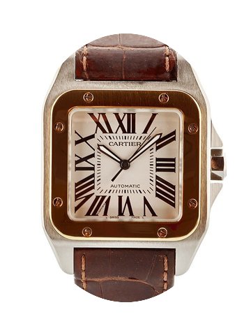 Cartier Santos 100 In Acciaio E Oro Gial...