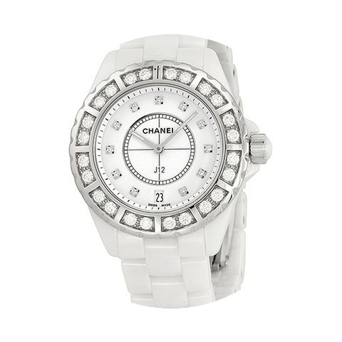 Chanel J12 Diamond Bezel White Ceramic U...