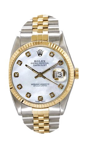 Rolex Men's Datejust Two Tone Fluted Cus...