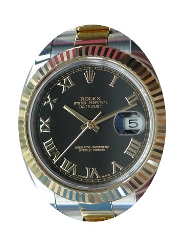 Rolex DATEJUSTII 116333 BLACK ROMAN...