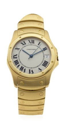 Cartier 18K SOLID GOLD SANTOS RONDE AUTO...