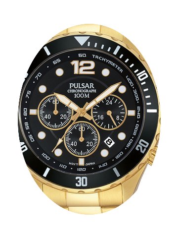 Pulsar PT3720X1 Chronograph 45mm gold 10...