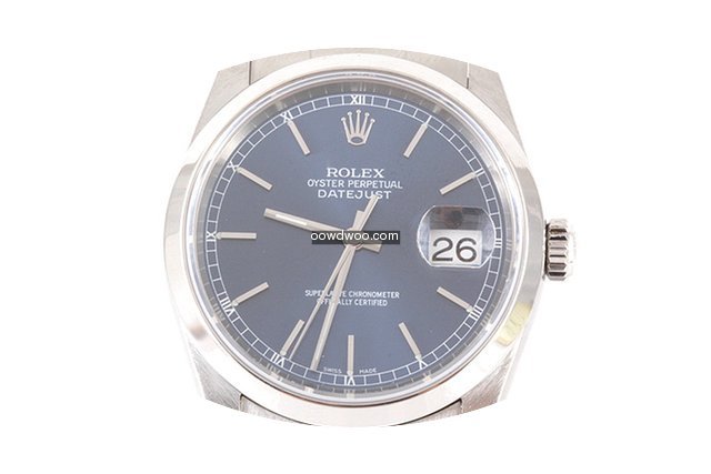 Rolex Mens SS Datejust - Blue Stick Dial...