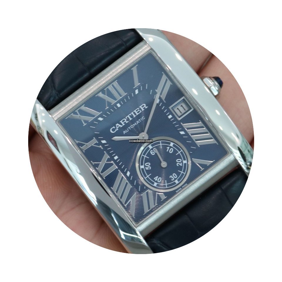 Cartier Tank Mc Blue Dial Stainless Stee...