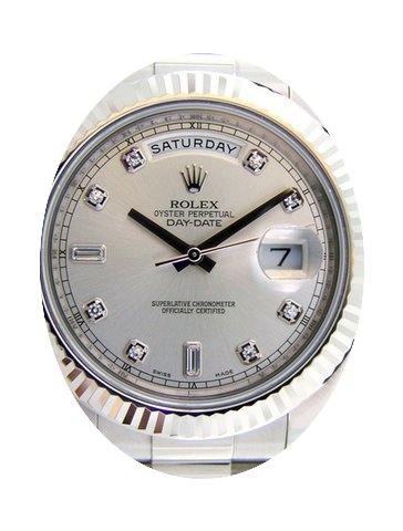 Rolex Day-Date II 218239-SLVDFP 41mm Sil...