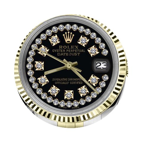 Rolex Men`s Rolex 36mm Datejust2tone Bla...