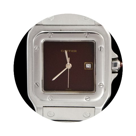 Cartier SANTOS GALBEE BURGUNDY DIAL...