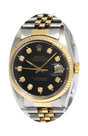 Rolex Datejust 18k Yellow Gold/Steel Bla...
