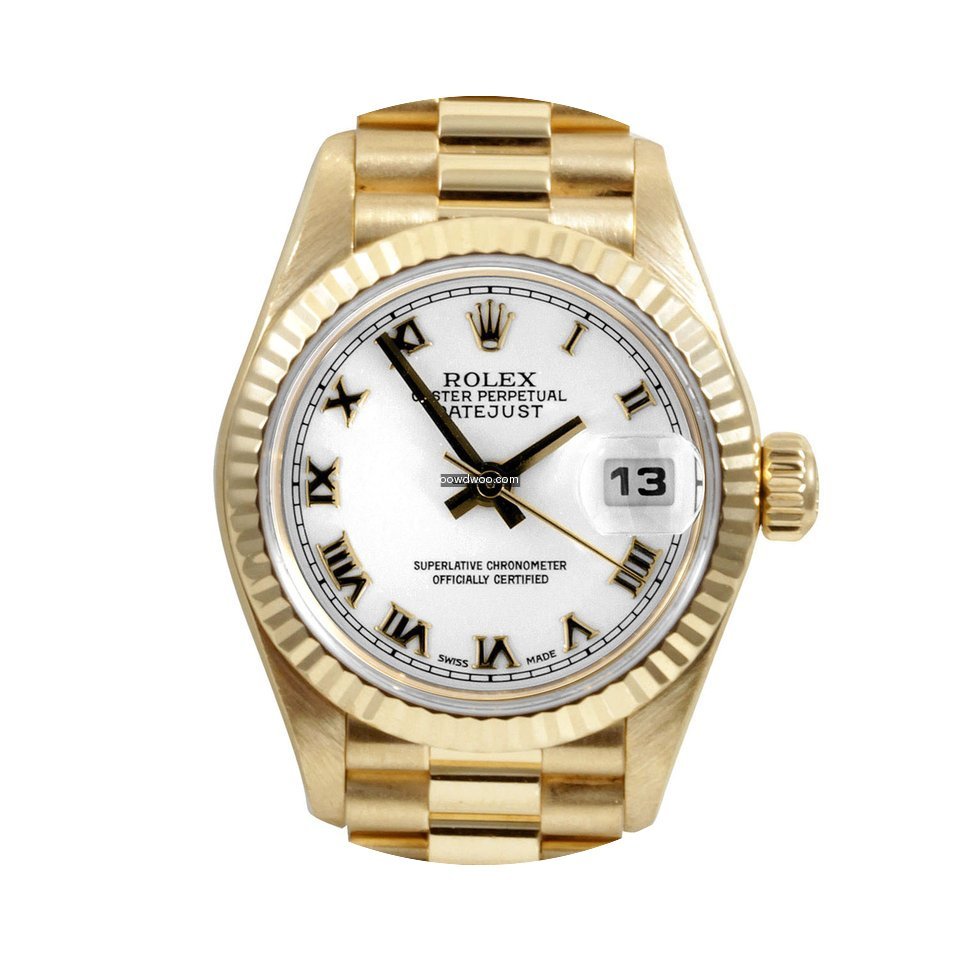 Rolex Ladies 18k Gold President - White ...