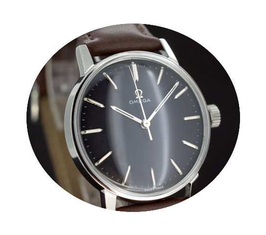 Omega Black Dial Handaufzug Kaliber 601 ...