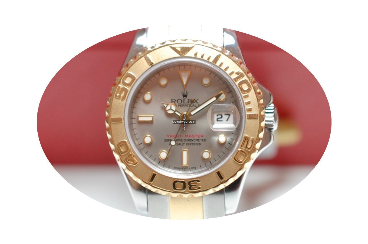 Rolex Yachtmaster Lady Stahl Gold Box Pa...