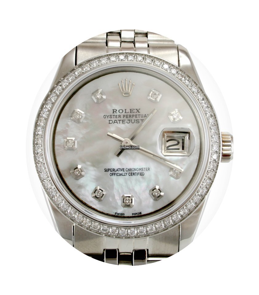 Rolex 36mm DateJust Custom White MOP Dia...