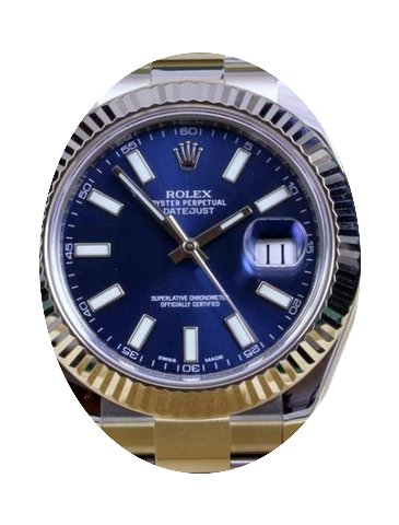 Rolex Datejust II 116334 Index Blue 18k ...