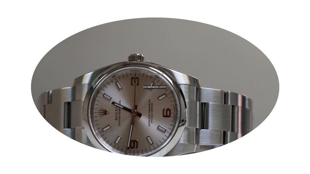 Rolex Oyster Perpetual 34mm silver3/6/9 ...