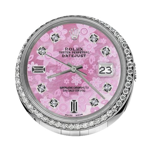 Rolex Men`s Rolex 36mm Datejust Pink Flo...