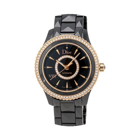 Dior VIII Black Ceramic and 18k Rose Dia...