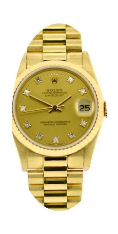 Rolex Datejust Midsize 18k Gold with Dia...