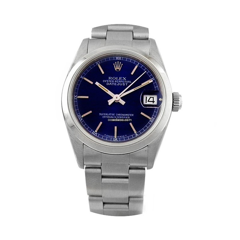 Rolex Mid DATEJUST Blue Baton Dial ref#6...
