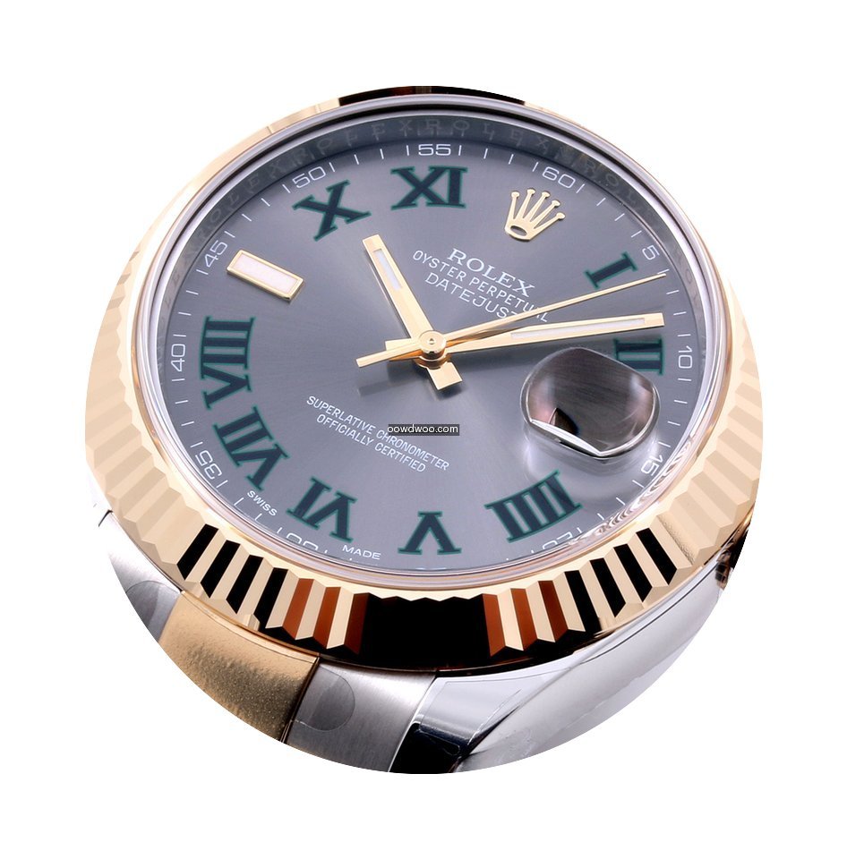 Rolex 18K/SS Datejust ll 41mm Slate Gree...