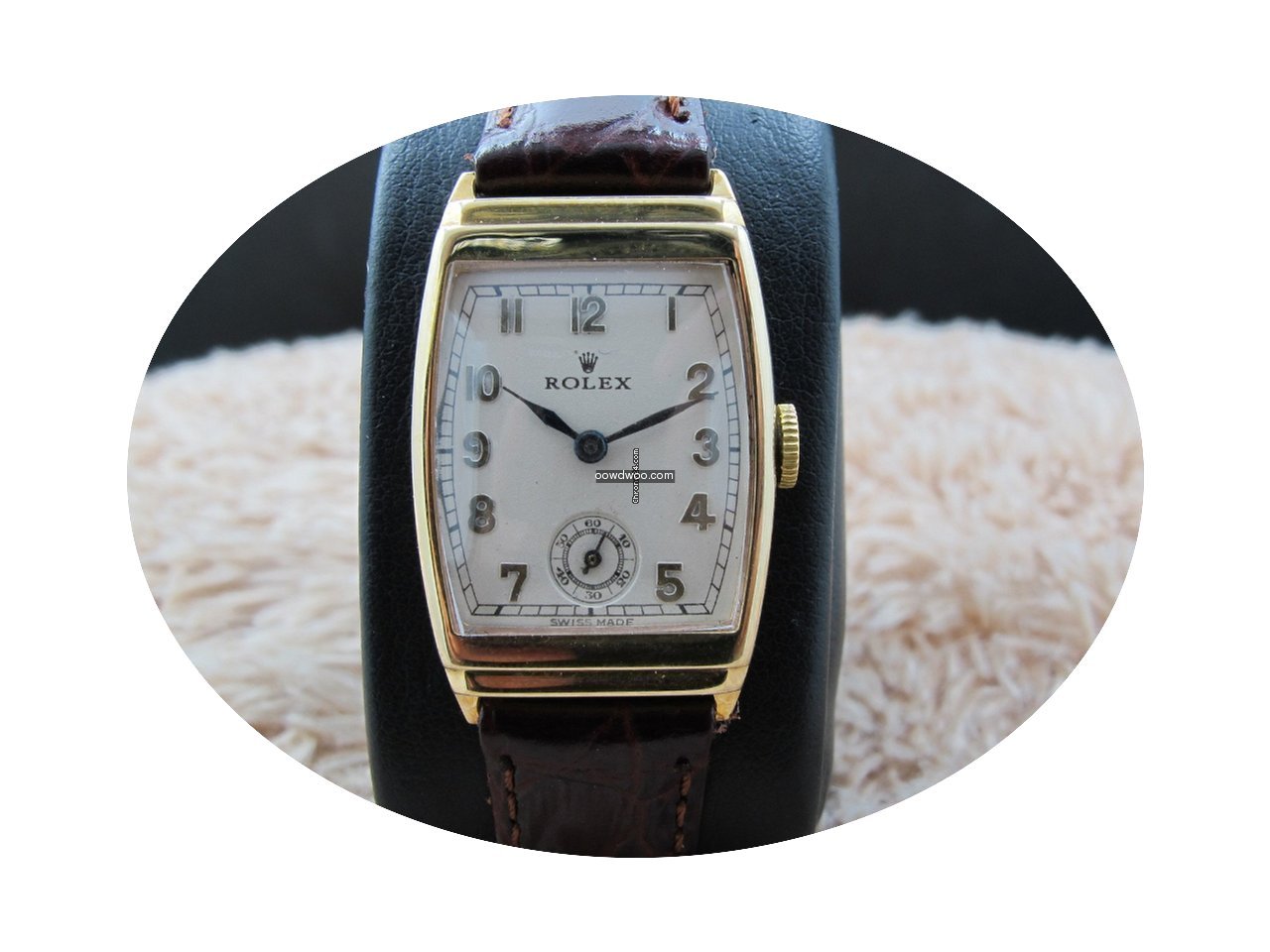 Rolex 9K Yellow Gold Stepped Tonneau Cas...