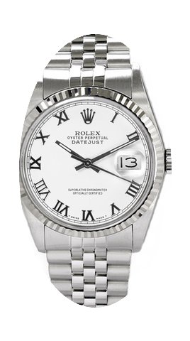 Rolex Men's Datejust Stainless Steel Whi...