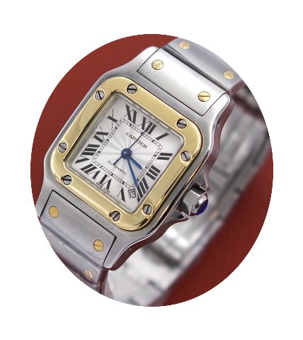Cartier Santos Automatic 18K Gold / Stai...