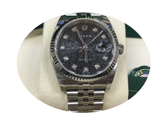 Rolex 116234 Datejust Black Jubilee Diam...