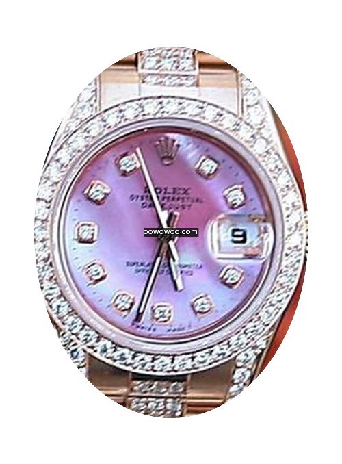 Rolex Ladies 179175 All Diamond 18k Rose...
