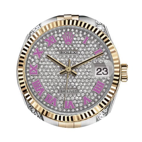 Rolex Datejust Pave Pink Roman Diamond D...