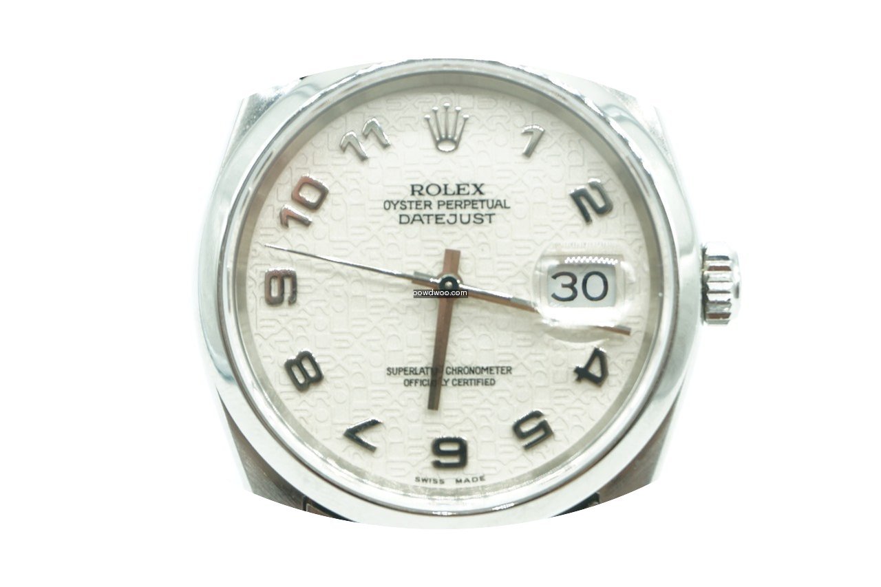 Rolex Datejust 36 Stainless Steel White ...