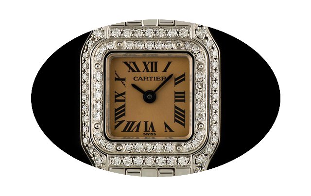Cartier 18k W/G Salmon Dial Diamond Set ...