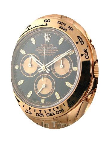 Rolex Daytona 18k Rose Gold Black Dial R...
