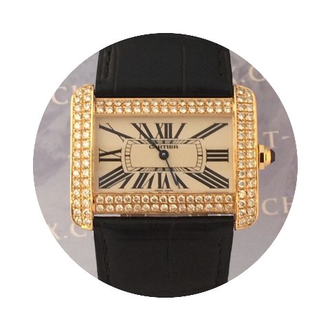 Cartier Divan large model gold diamond...