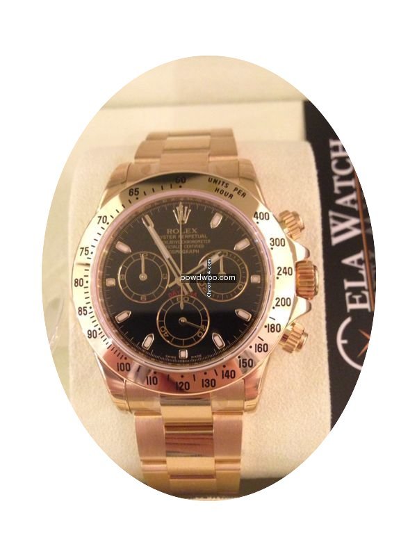 Rolex 116528 Daytona Yellow Gold Black D...