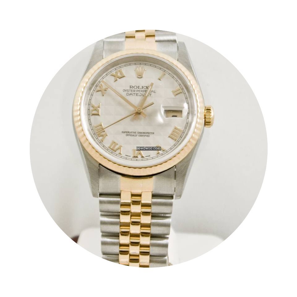 Rolex Datejust 16233 36mm Ivory Dial Box...