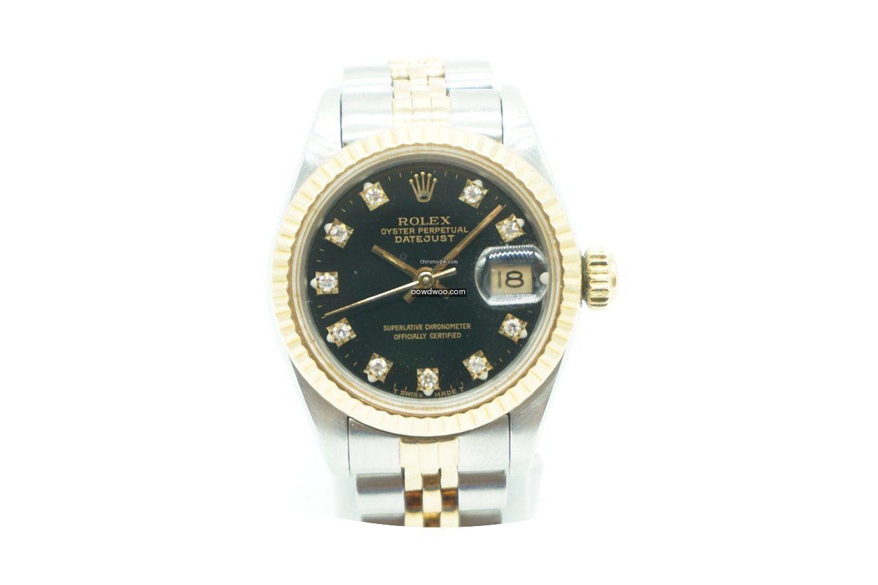 Rolex Lady Datejust 26mm Two Tone Black ...