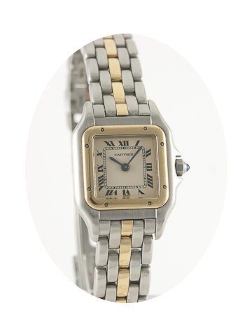 Cartier Panthere Stahl Gold Damenuhr...