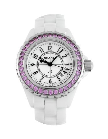 Chanel White Dial Ceramic Case with Pink...