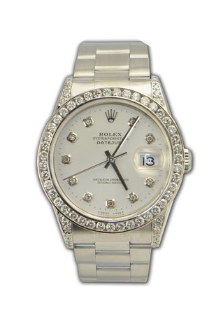 Rolex 16200 Datejust Silver factory diam...