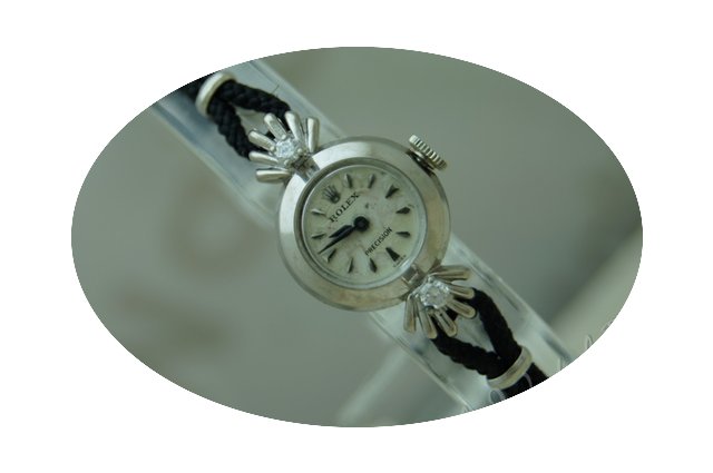 Rolex Precision 18k white gold,2 diamond...