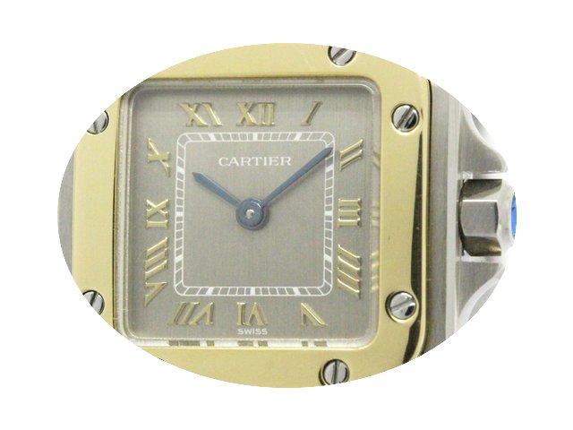 Cartier Santos Galbee 18k Gold Steel Qua...
