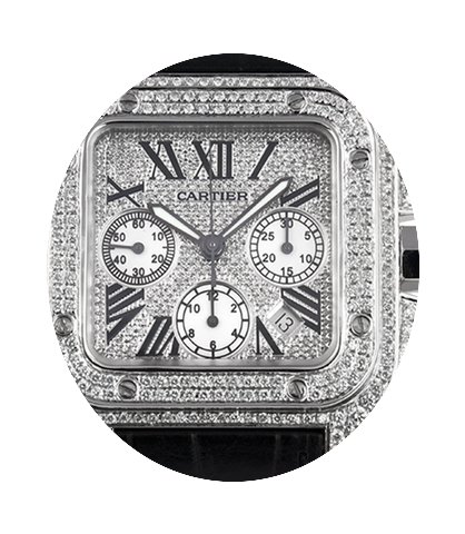 Cartier Santos 100 XL Chronograph Diamon...