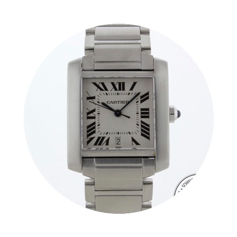 Cartier Tank Française mit 2 Jahren Gar...