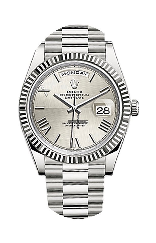 Rolex Day-Date 40 18K White Gold Silver ...