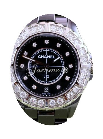 Chanel J12 H2428 38mm Black Ceramic Diam...