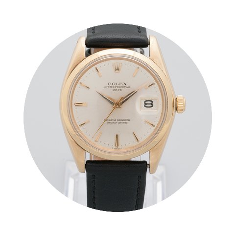 Rolex Date 1500 1960 dauphine hands 9ct ...